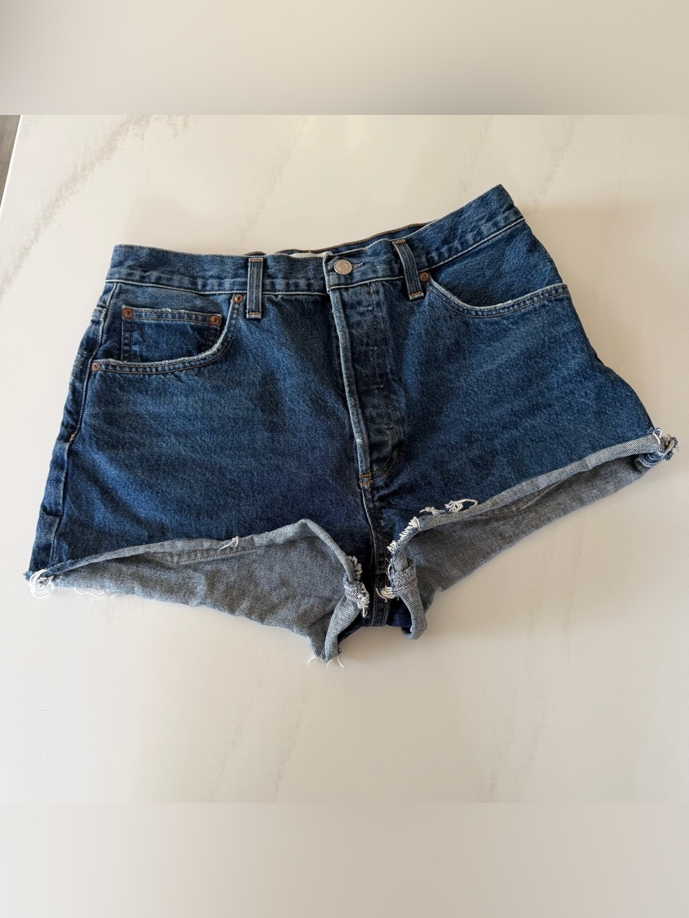 Vintage Agolde Mila High Rise Classic Denim Shorts
